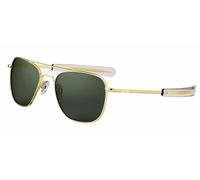 RANDOLPH Gafas de sol AVIATEUR Montura Oro 23K Gafas SkyTec Gris/Verde AGX ENGINEERING Made in USA Talla 55, gris, 52
