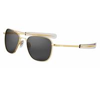 RANDOLPH USA Gafas de sol de pilotos AVIATEUR Montura Oro 23K Gafas SkyTec Gris Americano Talla 55 RANDOLPH ENGINEERING MADE IN USA, gris, 52