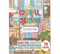 Random Objects Coloring Book For Adults and Teens | Home Interior Coloring Book - Bedroom Kitchen TV Lounge and More 79 Designs