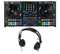 Rane FOUR Controlador DJ Stems avanzado, 4 canales: jog wheels de 8,5" + displays, mezclador DJ con FX internos, Serato DJ Pro + Pitch 'n Time DJ