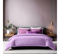 Ranforce - Funda para edredón Individual, Color Lila, 135 x 200 cm, 100% algodón, Cuenta de 155 Hilos, Cierre de Botones, Lavable a máquina a 30 °C, Suave y Duradera, Doble