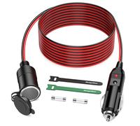 Range Tour Cable de extensión para Encendedor de Cigarrillos, 12V-24V para Toma de mechero de 4m Conector Macho a Hembra Cable de extensión Resistente para Coche con Fusible reemplazable 15A