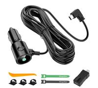Range Tour Cargador de Coche para cámara de salpicadero, Mini USB Micro USB grabadoras de conducción Cable de alimentación Universal para Coche Cable alimentación 3,5m 12V/24V a CC 5V 2A (Interfaz L)