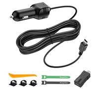 Range Tour Cargador de Coche para cámara, Micro USB y Mini interfaces USB, grabadores de conducción Cable de alimentación de 3.5 m/11.5 pies 12 V/24 V a DC5 V 2A