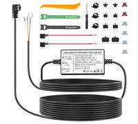 Range Tour Dashcam Hardwire Kit, 4m/13.12ft 12V-24V a 5V/2,5A Car Carggador Cable de alimentación Mini USB Hardwire Kit 3 núcleos, 4 Tipos/8 adaptadores y para 24H Parking Monitor