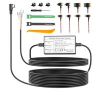 Range Tour Dashcam Hardwire Kit de cableado, 4m/13.12ft 12V-24V a 5V/2,5A Car Cargador Cable de alimentación USB-C Hardwire Kit 3 núcleos, 4 Tipos/8 adaptadores y 4 Fusibles para 24H Parking Monitor
