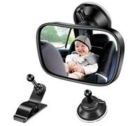 Range Tour Espejo de Coche de Bebé, 360° Ajustable Espejo con Clip y con Ventosa Universal Interior Inastillable Espejo Coche Espejo Monitor de Coches de Bebé Para la mayoria de coches(8.8 * 5.7cm)