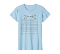 Ranger Creed Ejército Militar Estadounidense Camiseta, Mujer, Azul Bebé, L