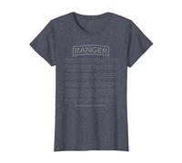 Ranger Creed Ejército Militar Estadounidense Camiseta, Mujer, Azul Jaspeado, XXL