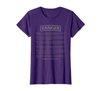 Ranger Creed Ejército Militar Estadounidense Camiseta, Mujer, Morado, XXL
