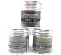 Ranger Embossing Powder Metallic Bundle of 3 Colors: Super Fine Gold Liquid Platinum and Super Fine Copper