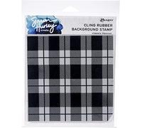 Ranger Simon Hurley Create. Cling Stamps 6"X6"-Classic Flannel, Rojo, talla única