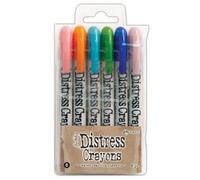 Ranger TH Distress Crayons Tim Holtz-Juego de lápices de Colores (6 Unidades), Multicolor, 13.97 x 7.62 x 1.27 cm, 6