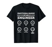 Rango emocional de un ingeniero Funny Engineering Faces Fan Camiseta