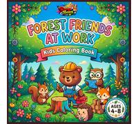 Rangtoons Safari Forest Animal Friends at Work Coloring Book: 40 unique Fun One-Sided Coloring Pages for Kids Ages 3-9