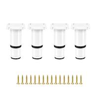 Ranji - Juego de 4 Patas Ajustables para Muebles Blancas, 8-12cm, Patas Metálicas Regulables para Sofá, Cama, Mueble TV, Cocina, Baño y Mesita de Noche, Antideslizantes