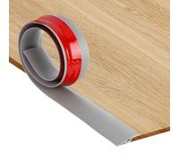 RANJIMA 1 M x 5 cm Perfil de Transición Autoadhesivo PVC Perfil Transición Suelo Desnivel Autoadhesivo para Diferencia de Altura de 5-10 mm, Tapajuntas Suelo Perfil de Unión para Suelos (Gris)