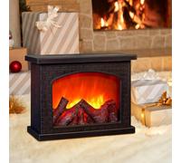 RANJIMA Chimenea LED, lámpara decorativa para chimenea, chimeneas eléctricas con efecto de llama, estufa de chimenea, simulación de chimenea, decoración de Navidad, decoración de invierno