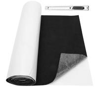 RANJIMA fieltro autoadhesivo negro, 40 x 220 cm, fieltro adhesivo, 3 mm de grosor, rollo de fieltro autoadhesivo con cuchillo artesanal, tela de fieltro autoadhesiva para sofá, patas de mesa, forro de