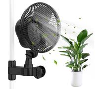 RANJIMA Grow - Ventilador oscilante de 6 pulgadas con clip, 2 niveles de viento, 20 W, motor AC silencioso de 32 dB, 315 CFM, flujo de aire para Growbox Growzelt, temporizador, soporte giratorio de