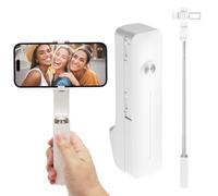 RANJIMA Mini palo selfie portátil, Bluetooth con mando a distancia, giratorio 360°, soporte para teléfono móvil, 72 cm, extensible para iPhone, Samsung, Huawei, smartphone (blanco)