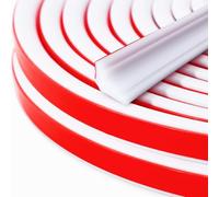 RANJIMA Molduras Decorativas Flexibles Autoadhesivas para Techo y Pared, TPE Borde Triangular Blanco para Listones de Terminación, Encimeras de Cocina, Bordes de Azulejos (6 m, 19 mm*13 mm, Blanco)