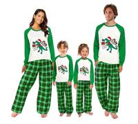 RANJIMA Pijama de Navidad Familia Surtido, conjuntos de pijamas de Navidad para la familia, conjuntos de pijama de ciervo de Navidad, 2 piezas, top y pantalones, pijama de Navidad, Papá Madre, Niños