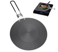 RANJIMA Placa adaptadora de inducción, adaptador de inducción de 24 cm para cocina de inducción con mango plegable, placa de adaptador de inducción, placa de difusor de calor, adecuada para cocinas de
