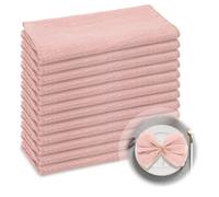 RANJIMA Servilletas de Tela, 42x42cm 100% Algodón Servilletas de Tela Rústicas Grandes para Navidad Cumpleaños Bodas Bautismo Decoración de Mesa Paquete de 12Pcs,Rosa Claro