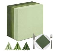 RANJIMA Servilletas verdes, 120 unidades, verde salvia, eucalipto, verde, servilletas para boda, cena, cumpleaños, cena, aniversario, gastronomía, hotel, catering, fiesta, 33 x 33 cm