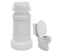 RANJIMA Tubo de conexión para inodoro flexible, juego de conexión para inodoro, color blanco, longitud ajustable de 250 a 500 mm, conector universal para tubo de desagüe de inodoro, sifón