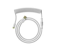 Ranked Cable Coiled | Cable Trenzado con Doble Funda Hecho a Mano | USB Tipo C a A | Conector Aviator de 5 Pines para Teclado Mecánico de Juegos Custom | Soporte de Carga Rápida 20W (Blanco)
