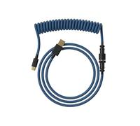 Ranked Cable Coiled | Cable Trenzado con Doble Funda Hecho a Mano | USB Tipo C a A | Conector Aviator de 5 Pines para Teclado Mecánico de Juegos Custom | Soporte de Carga Rápida 20W (Azul Oscuro)
