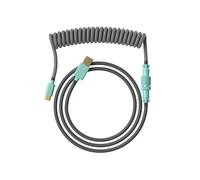 Ranked Cable Coiled | Cable Trenzado con Doble Funda Hecho a Mano | USB Tipo C a A | Conector Aviator de 5 Pines para Teclado Mecánico de Juegos Custom | Soporte de Carga Rápida 20W (Dolch)