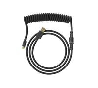 Ranked Cable Coiled | Cable Trenzado con Doble Funda Hecho a Mano | USB Tipo C a A | Conector Aviator de 5 Pines para Teclado Mecánico de Juegos Custom | Soporte de Carga Rápida 20W (Negro)