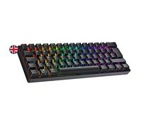 Ranked N60 Nova 60% | Teclado Mecánico Hotswap | 62 Teclas LED RGB Multicolor Retroiluminadas para PC/Mac Gamer | QWERTY ISO UK Reino Unido (Negro, Gateron Yellow)