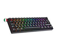 Ranked N60 Nova 60% | Teclado Mecánico Hotswap | 62 Teclas LED RGB Multicolor Retroiluminadas para PC/Mac Gamer | Diseño Italiano QWERTY ISO IT (Negro, Gateron Brown)