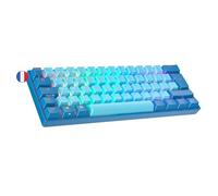 Ranked N60 Nova 60% | Teclado Mecánico Hotswap | 62 Teclas LED RGB Multicolor Retroiluminadas para PC/Mac Gamer | Diseño francés AZERTY ISO FR (Azul, Gateron Pro Yellow)