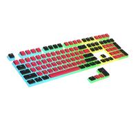 Ranked Pudding PBT Teclas | 112 Double Shot Diseño Translúcido ANSI EE. UU. e ISO | Perfil OEM para Teclado Mecánico para Juegos RGB (Rojo & Negro)