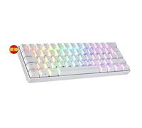 Ranked S60 Supernova 60% | Teclado Mecánico Hotswap | 62 Teclas LED RGB Multicolor Retroiluminadas para PC/Mac Gamer | Diseño español QWERTY ISO ES ( Blanco , Gateron Optical Red )
