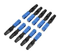 Rankomu 10 Piezas de Conectores Ópticos SC/UPC, Conector Rápido de Fibra Óptica Sc/Upc Adaptador Rápido Terminal de Cable Óptico Monomodo Con Tapa A Prueba de Polvo, para Ftth/Catv/Odf