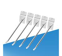 Rankomu 25 Piezas Ganchos de Panel Perforado de Pared, 15cm/6" Ganchos Metálicos para Almacenamiento con Soporte 30° Angulado, Acero Inoxidable Cromado para Garaje Taller Tienda Minorista Cocina