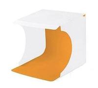 Rankomu Caja de luz para fotos, plegable, alimentada por USB, mini tienda de campaña de luz LED para fotografía, incluye 6 fondos para joyas y relojes, diseño portátil, color blanco