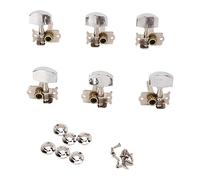 Rankomu Conector roscado para guitarra eléctrica, repuesto de conector roscado de latón de salida recta para guitarra eléctrica y bajo, acabado plateado