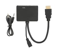 Rankomu Divisor de pantalla 1to2 HDMI a VGA, divisor de pantalla 1 a 2, distribuidor de señal HDMI para pantallas duales, color negro