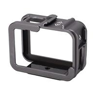 Rankomu Jaula protectora para cámara de movimiento, funda de aleación de aluminio con doble interfaz de zapata fría, cubierta lateral extraíble, compatible con cámaras de movimiento