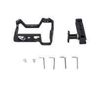 Rankomu Mango de madera ajustable para jaula de cámara, agarre lateral izquierdo/derecho con montaje de tornillo de 3/8 pulgadas, soporte de zapata fría, mini llave, compatible con jaula de video