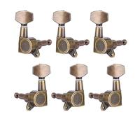 Rankomu Máquina de sintonía de cabeza para guitarra eléctrica acústica, configuración 3l3R, sintonizadores de guitarra cabezales de máquina, ajuste de precisión, acabado plata