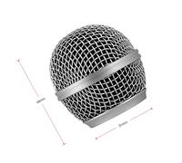 Rankomu Microphoneballheadmeshgrille - Cabezal de bola de repuesto para micrófono, compatible con Shure SM58/SM58S/BETA58, rejilla de malla plateada, construcción de metal, fácil de instalar
