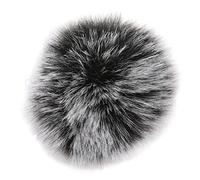 Rankomu Parabrisas de micrófono de solapa de piel artificial, orejera de micrófono peludo con clip, color blanco y negro, protector de viento para micrófonos de solapa, acory de reducción de ruido